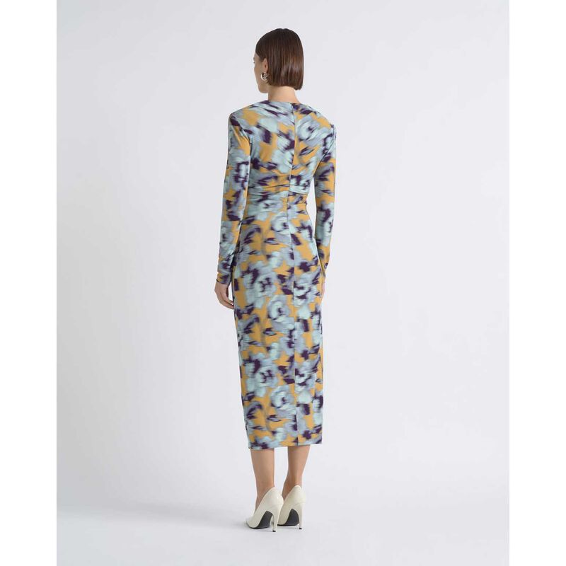 Cue Blurred Floral Twist Midi Dress image number 1
